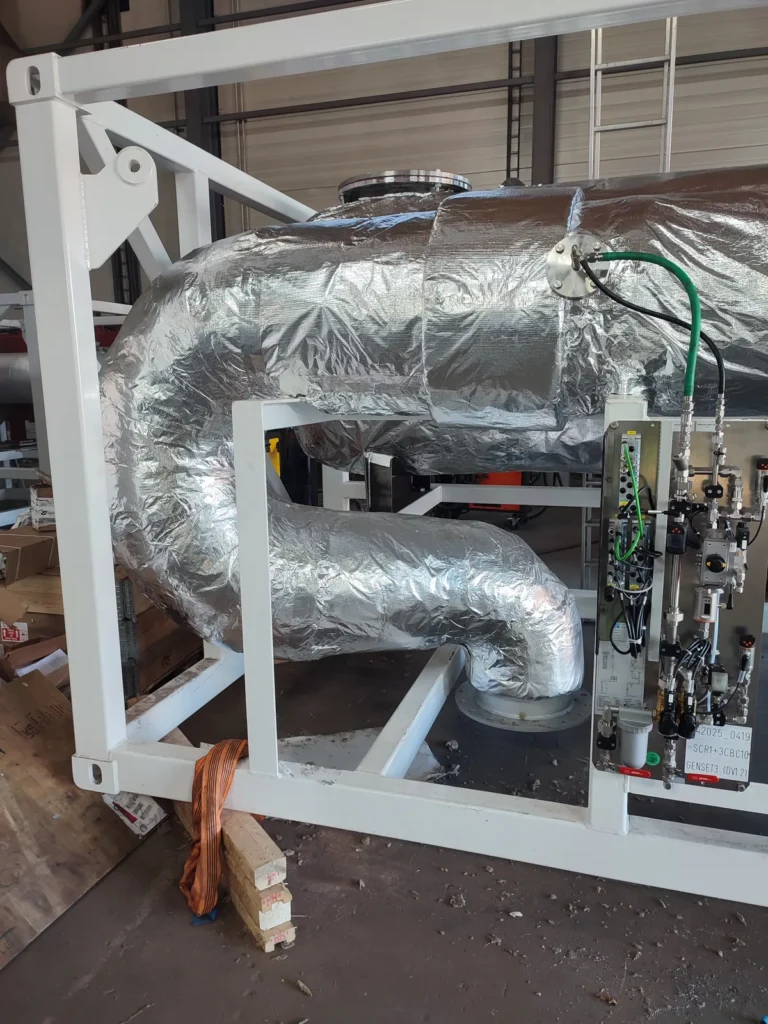 Prefabrikkert enhet med isolert ventilasjon i FB Industriers verksted